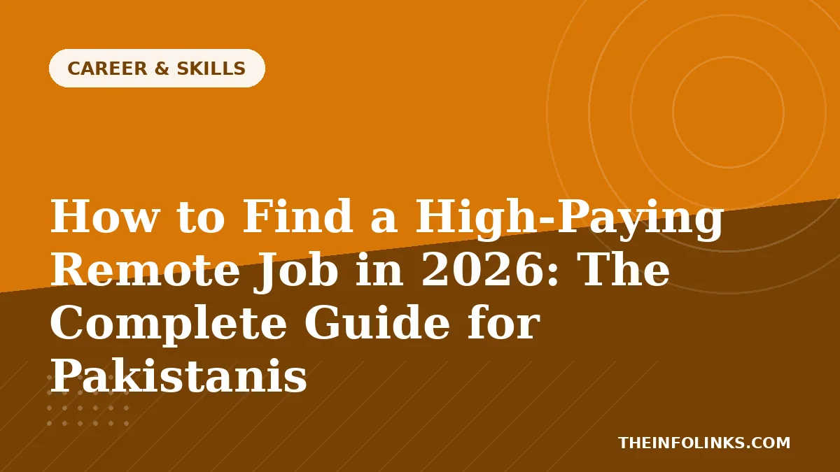 How to Find a High-Paying Remote Job in 2026: The Complete Guide for Pakistanis — TheInfoLinks