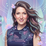 A modern women themed artistic portrait of Randi Zuckerberg
